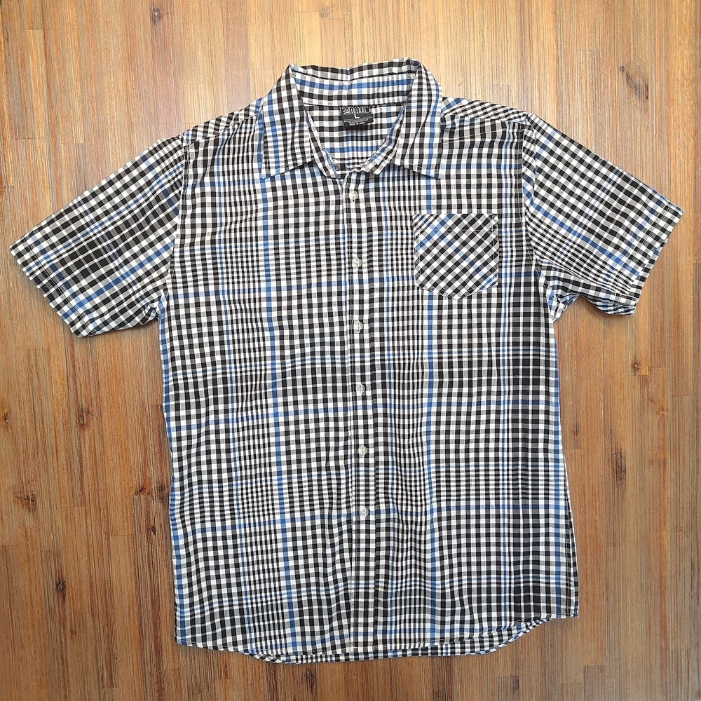 3rd Rail Y2K Shirt Mens L Plaid Chest Pocket Short Sleeve Button Down